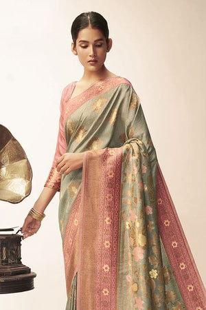 Sage Green Cotton Saree