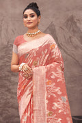 Thulian Pink Cotton Saree