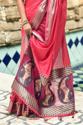 Taffy Pink Cotton Silk Saree