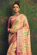 Tan Beige Silk Saree