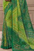 Forest Green Chiffon Saree