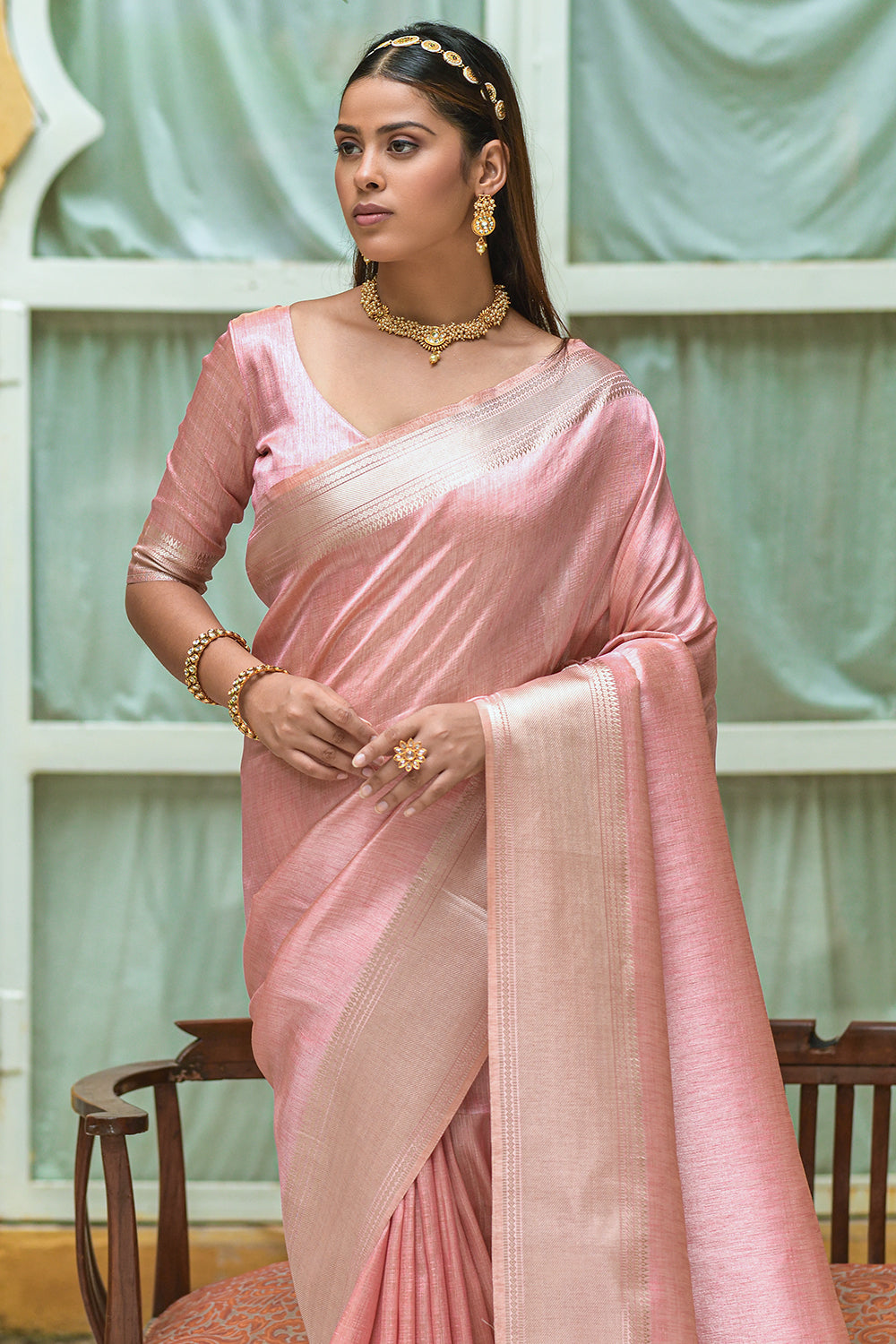 Stunning onion pink silk printed saree - G3-WSA54323 | G3fashion.com