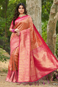 Thulian Pink Kanjivaram Silk Saree