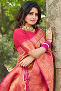 Thulian Pink Kanjivaram Silk Saree