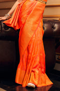 Princeton Orange Silk Saree