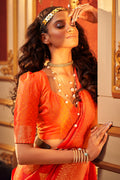 Princeton Orange Silk Saree