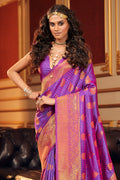 Grape Violet Silk Saree