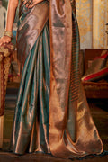 Russian Green Kanjivaram Silk Saree