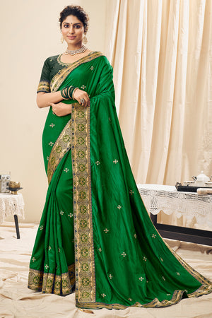 Shamrock Green South Silk Saree