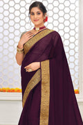 Grape Violet Organza Saree