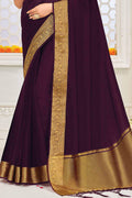 Grape Violet Organza Saree