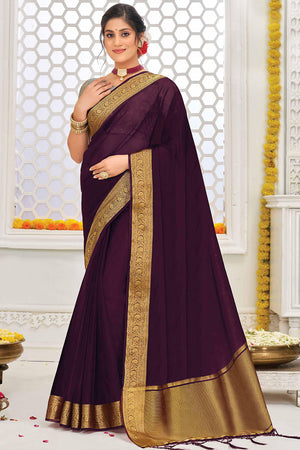 Grape Violet Organza Saree