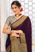 Grape Violet Organza Saree