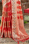 Scarlet Red Organza Saree