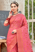 Thulian Pink Organza Saree