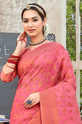 Thulian Pink Organza Saree