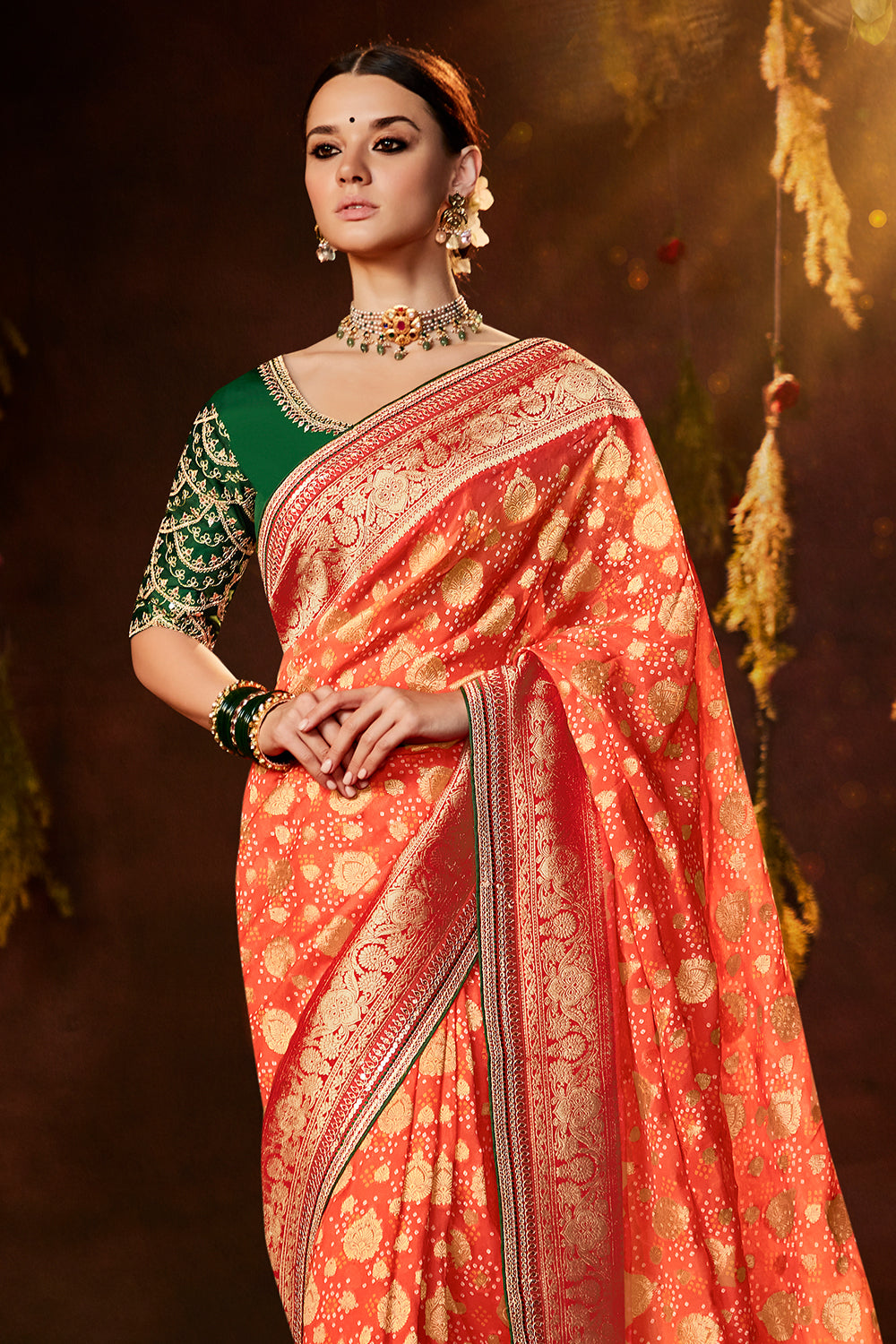 Shop Banarasi Organza Embroidery Work Bridal Saree Online India USA UK –  Sunasa