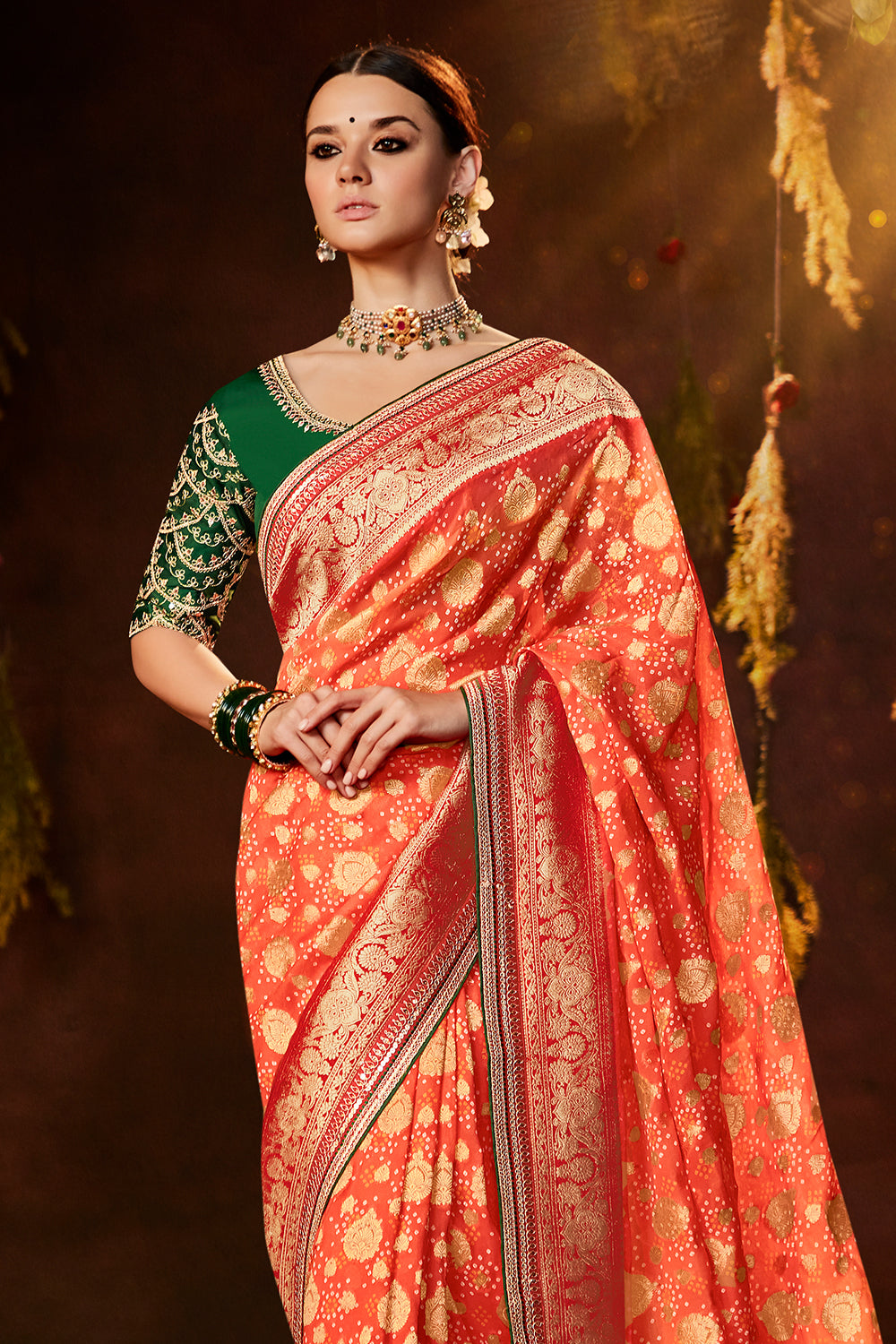 Buy online Women's Banarasi Saree With Blouse from ethnic wear for Women by  Mahati for ₹2849 at 60% off | 2024 Limeroad.com