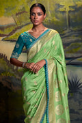 Light Green Dola Silk Saree