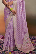 Lavender Purple Dola Silk Saree