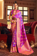 Grape Violet Silk Saree