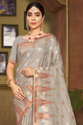 Coin Grey Organza saree