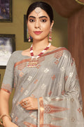 Coin Grey Organza saree