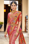 Thulian Pink Paithani Silk Saree