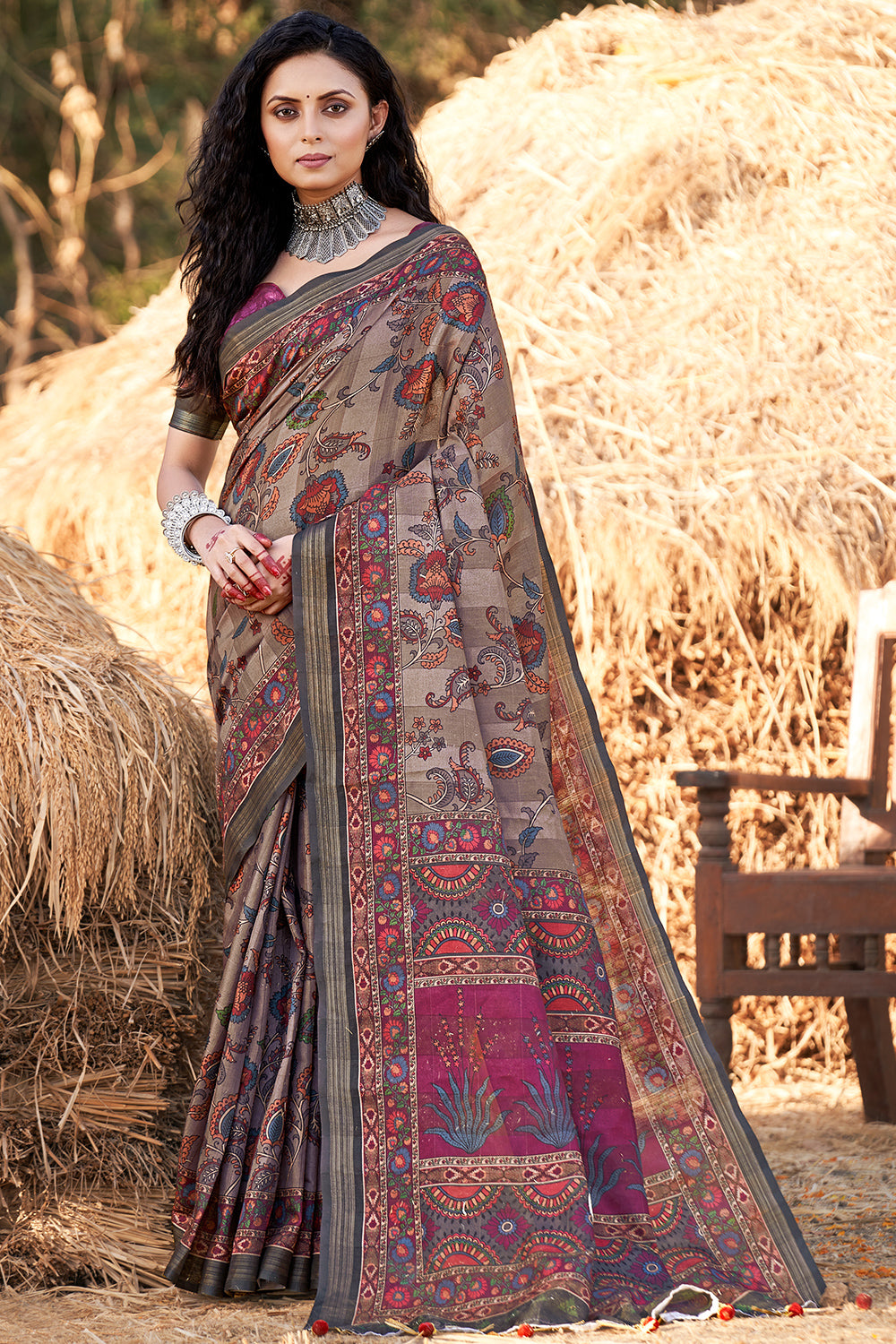 Brown Saree - Buy Stylish Brown Colour Sarees Online | Karagiri