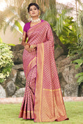 Womens Pink Banarasi Saree