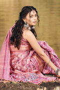 Watermelon Pink Cotton Saree
