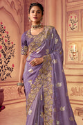 Lavender Purple South Silk Saree