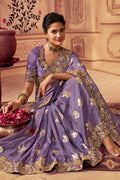 Lavender Purple South Silk Saree