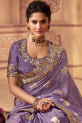 Lavender Purple South Silk Saree