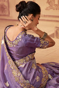 Lavender Purple South Silk Saree