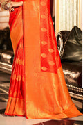 Scarlet Red Silk Saree