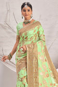 Mint Green Cotton Saree