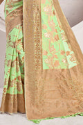 Mint Green Cotton Saree