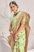 Mint Green Cotton Saree