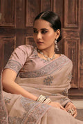 Sand Beige Organza Saree