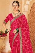 Hot Pink Silk Saree