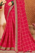 Hot Pink Silk Saree