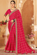 Hot Pink Silk Saree