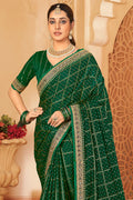 Bottle Green Silk Saree