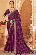 Dark Purple Silk Saree