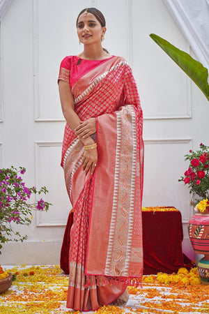 Punch Pink Kanjivaram Saree