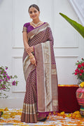 Plum Purple Kanjivaram Saree