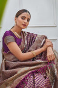 Plum Purple Kanjivaram Saree