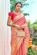 Strawberry Pink Kanjivaram Saree