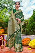 Pine Green Kanjivaram Saree